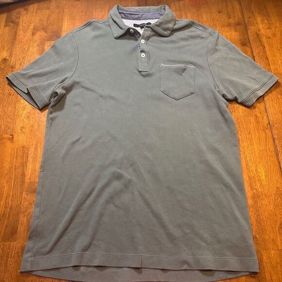 Tahari Polo Shirt Mens green Golf Pockets Active Rugby Casual Tee size Medium - Picture 1 of 4